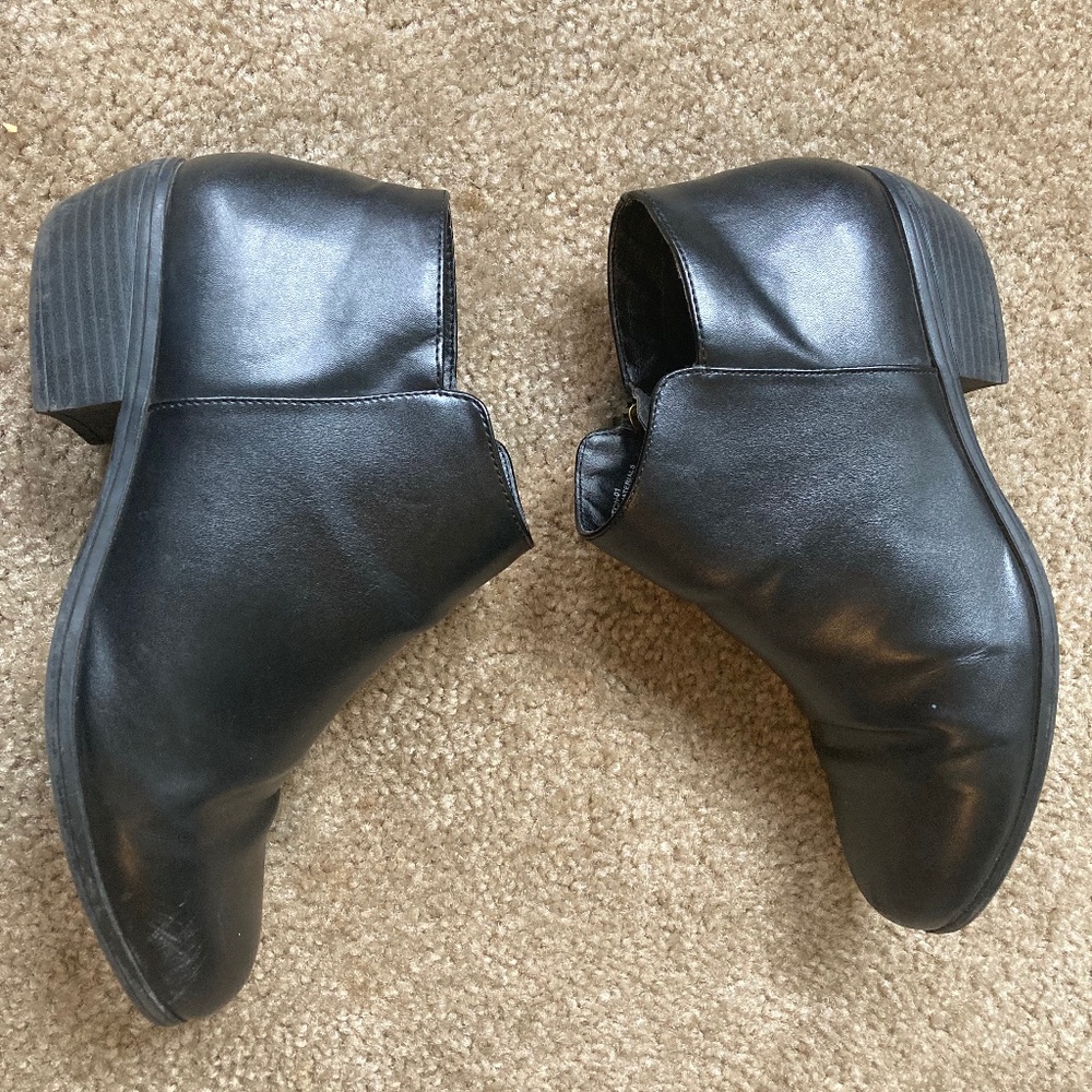 Black Low Heeled Ankle Boots